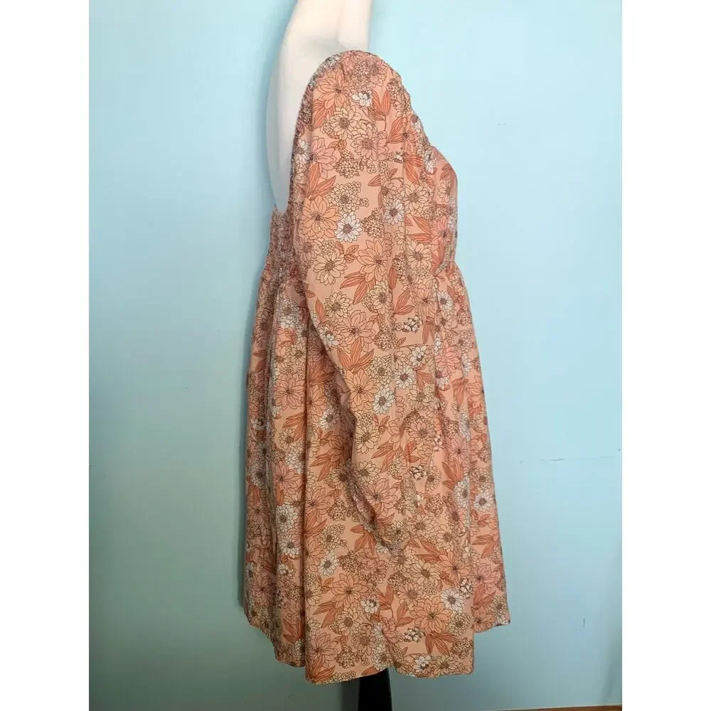 J. Crew Squareneck Cotton Poplin Dress in Zinnia Floral Size Large